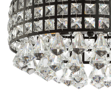 Meredith 14.5" Crystal Drops/Metal LED Flush Mount - JONATHAN Y